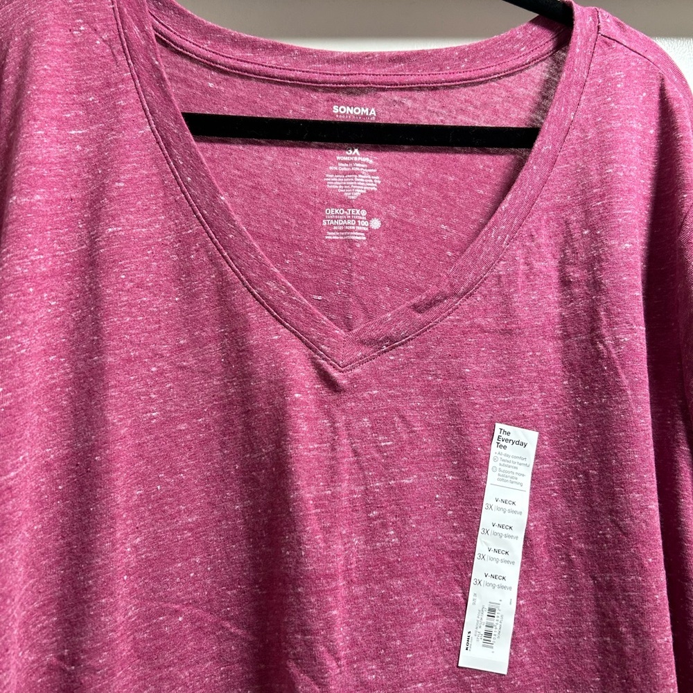 NWT Sonoma The Everyday Tee 3X Pink - Picture 5 of 6